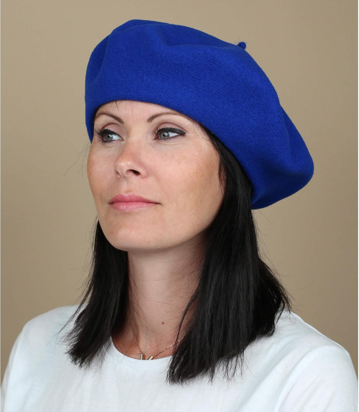 Berretto donna blu Royal blue french beret